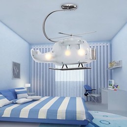 Simple Children lampe Cartoon Glass Helicopter lampe