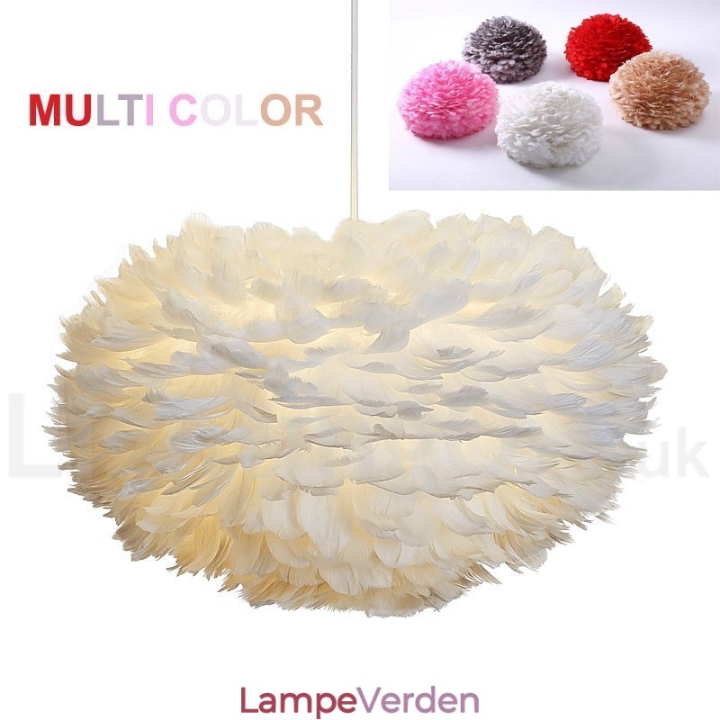 Multi farver fjer lysekrone moderne moderne pendel