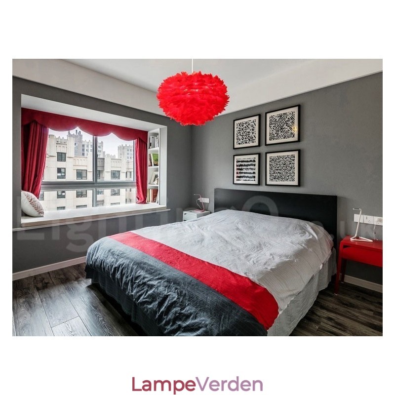 Multi farver fjer lysekrone moderne moderne pendel