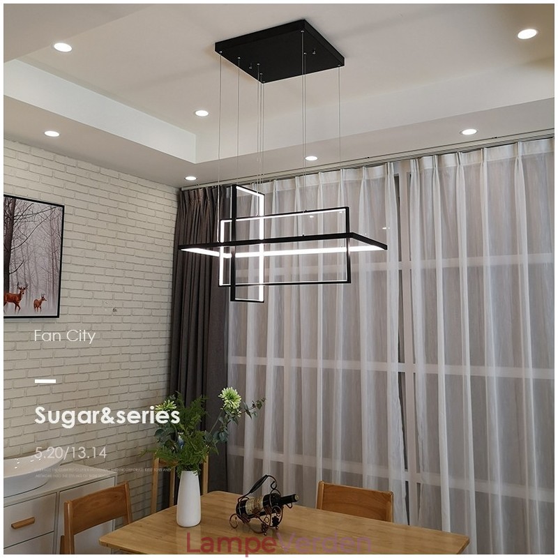 Dæmpbar lineær pendel med fjernbetjening Ambient lys malet finish Aluminium moderne design