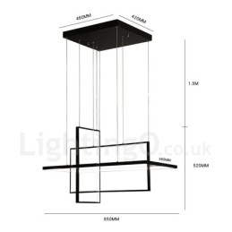 Dæmpbar lineær pendel med fjernbetjening Ambient lys malet finish Aluminium moderne design