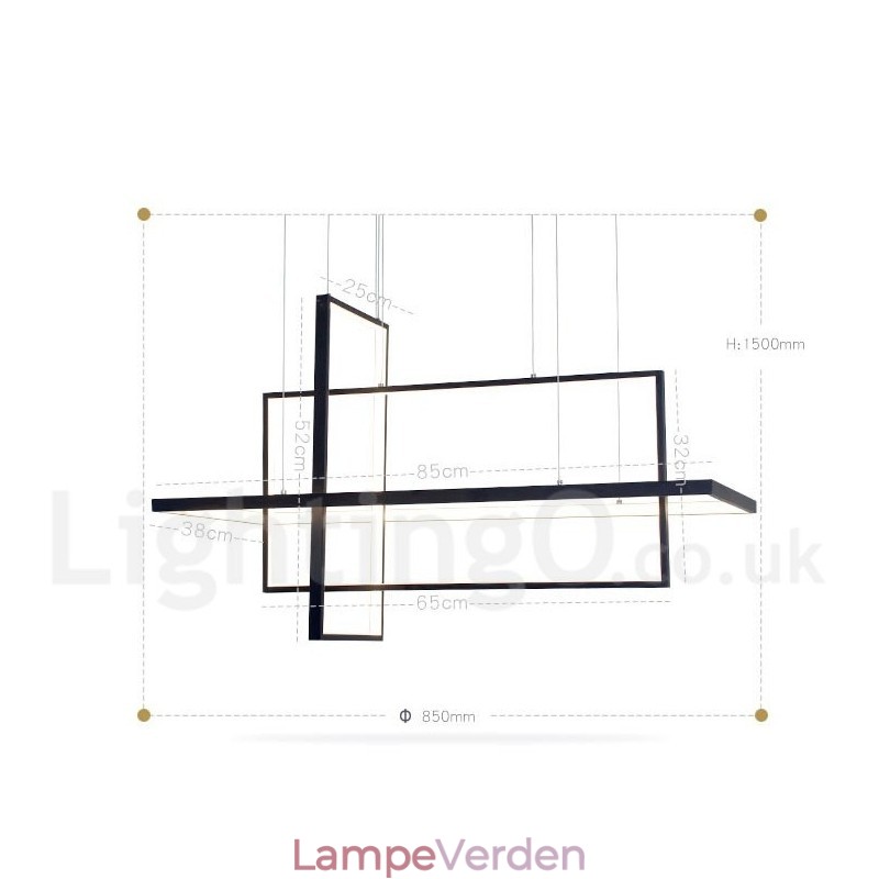 Dæmpbar lineær pendel med fjernbetjening Ambient lys malet finish Aluminium moderne design