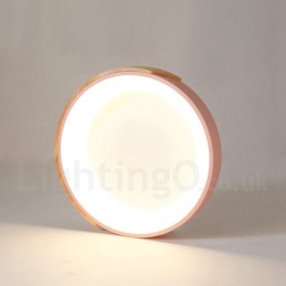 Dæmpbar Multi Colours Rundt træ Loftslampe med akryl skærm Loftslampe Nordic Style