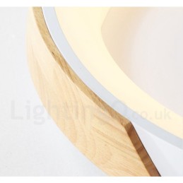 Dæmpbar Multi Colours Rundt træ Loftslampe med akryl skærm Loftslampe Nordic Style