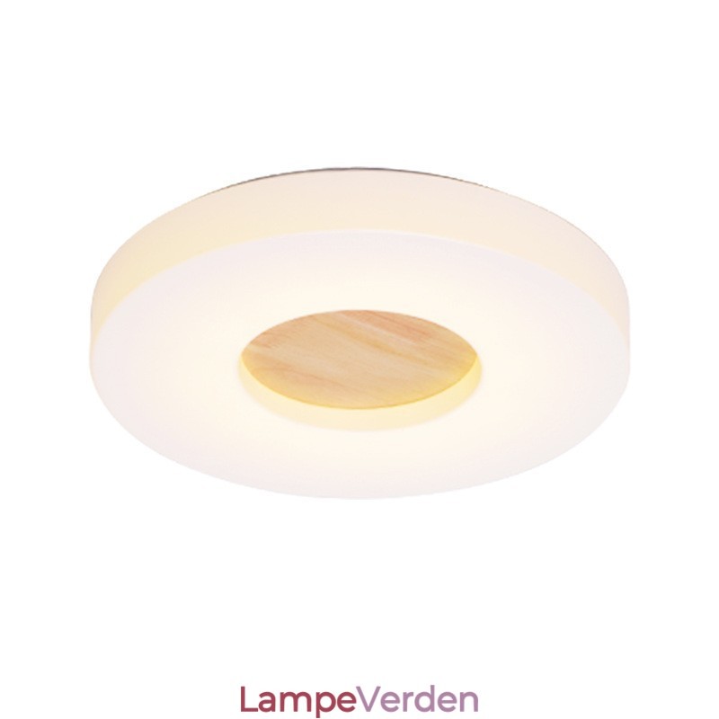Dæmpbar Ultratynd rund træloftslampe med akrylskærm Loftslampe Nordic Style