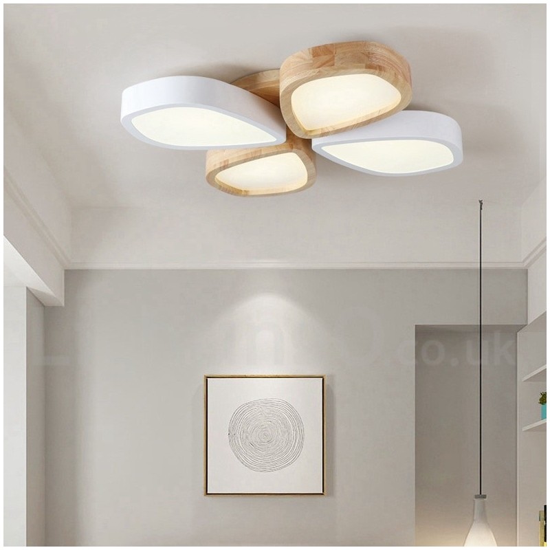 Dæmpbar Ultra tynd kronbladstræ loftslampe med akrylskærm Loftslampe Nordic Style