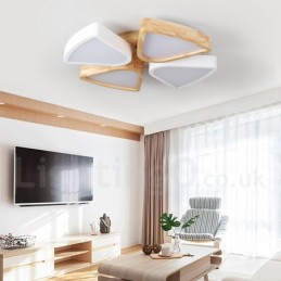 Dæmpbar Ultra tynd kronbladstræ loftslampe med akrylskærm Loftslampe Nordic Style