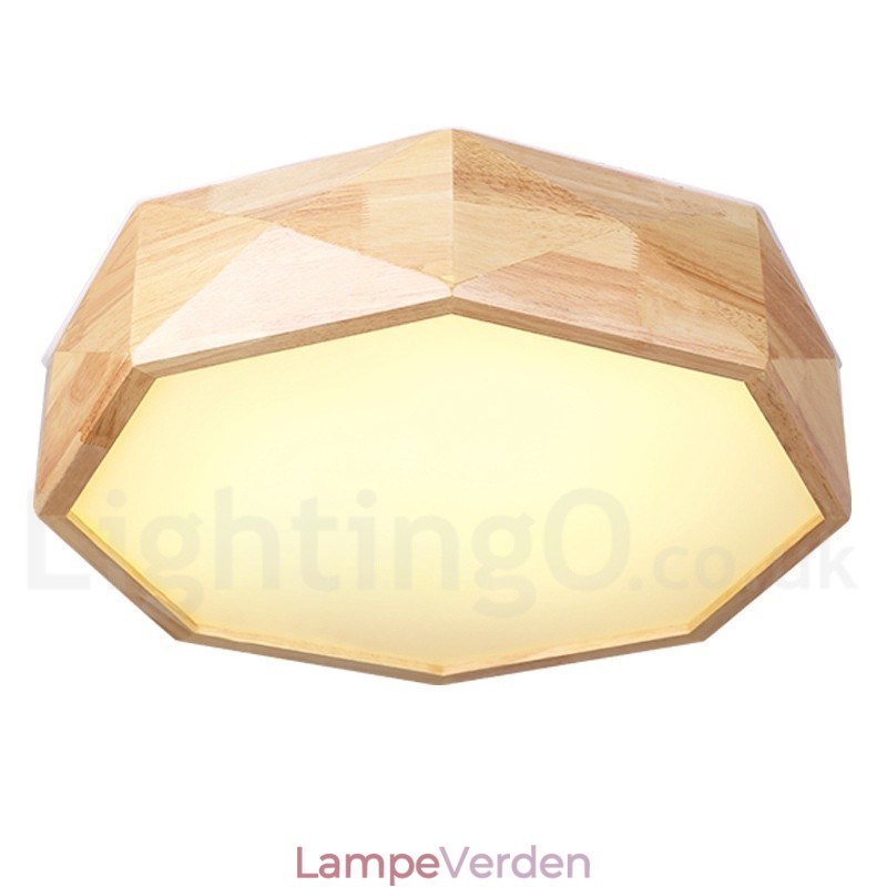 Dæmpbar træloftslampe med akrylskærm Loftslampe Nordic Style