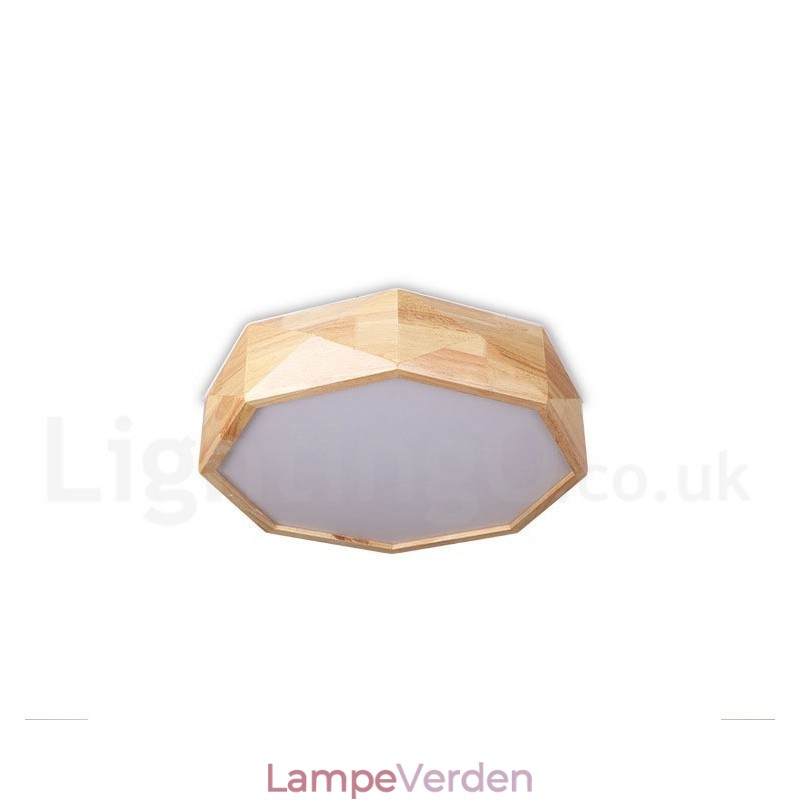 Dæmpbar træloftslampe med akrylskærm Loftslampe Nordic Style