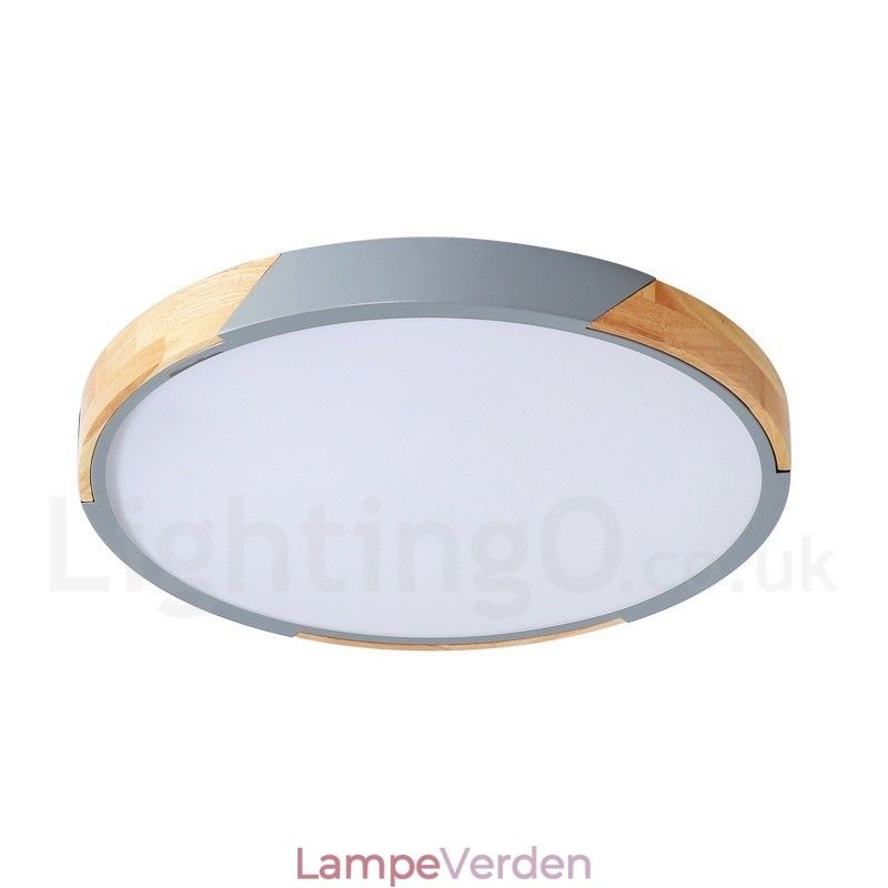 Dæmpbar Macaron Multi Colours Træ Ultra tyndt loftslys med akrylskærm Loftslampe Nordic Style