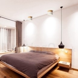 Træ moderne design mini loftslampe med akryl skærm Speciel for Kan også bruges som væglampe