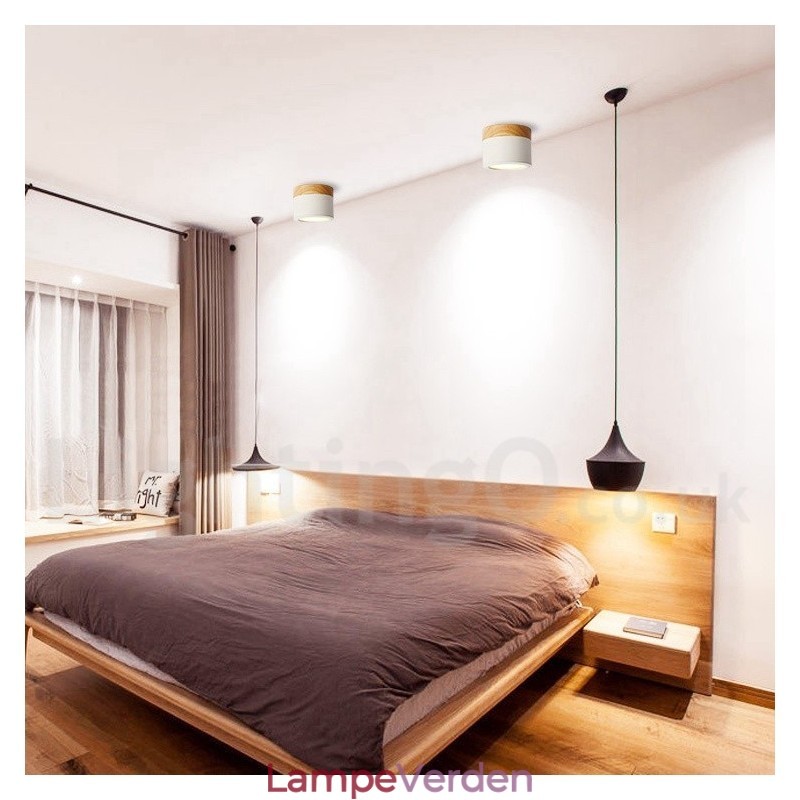 Træ moderne design mini loftslampe med akryl skærm Speciel for Kan også bruges som væglampe