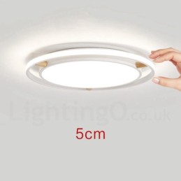 Dæmpbar Macaron Ultra tynd multifarver træ Rund loftslampe med akrylskærm Loftslampe Nordic Style