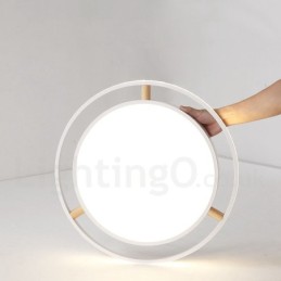 Dæmpbar Macaron Ultra tynd multifarver træ Rund loftslampe med akrylskærm Loftslampe Nordic Style