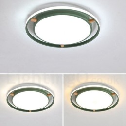 Dæmpbar Macaron Ultra tynd multifarver træ Rund loftslampe med akrylskærm Loftslampe Nordic Style