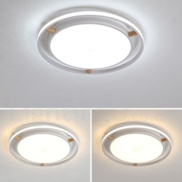 Dæmpbar Macaron Ultra tynd multifarver træ Rund loftslampe med akrylskærm Loftslampe Nordic Style