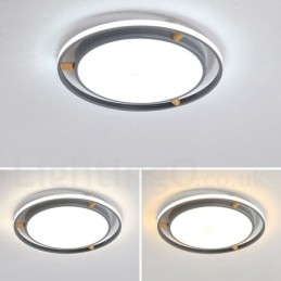 Dæmpbar Macaron Ultra tynd multifarver træ Rund loftslampe med akrylskærm Loftslampe Nordic Style
