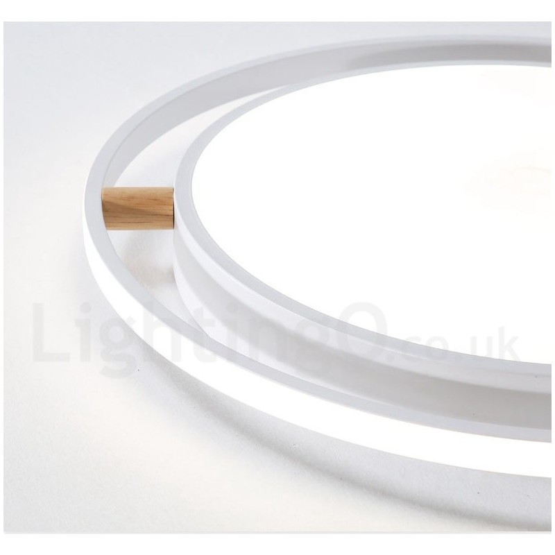 Dæmpbar Macaron Ultra tynd multifarver træ Rund loftslampe med akrylskærm Loftslampe Nordic Style