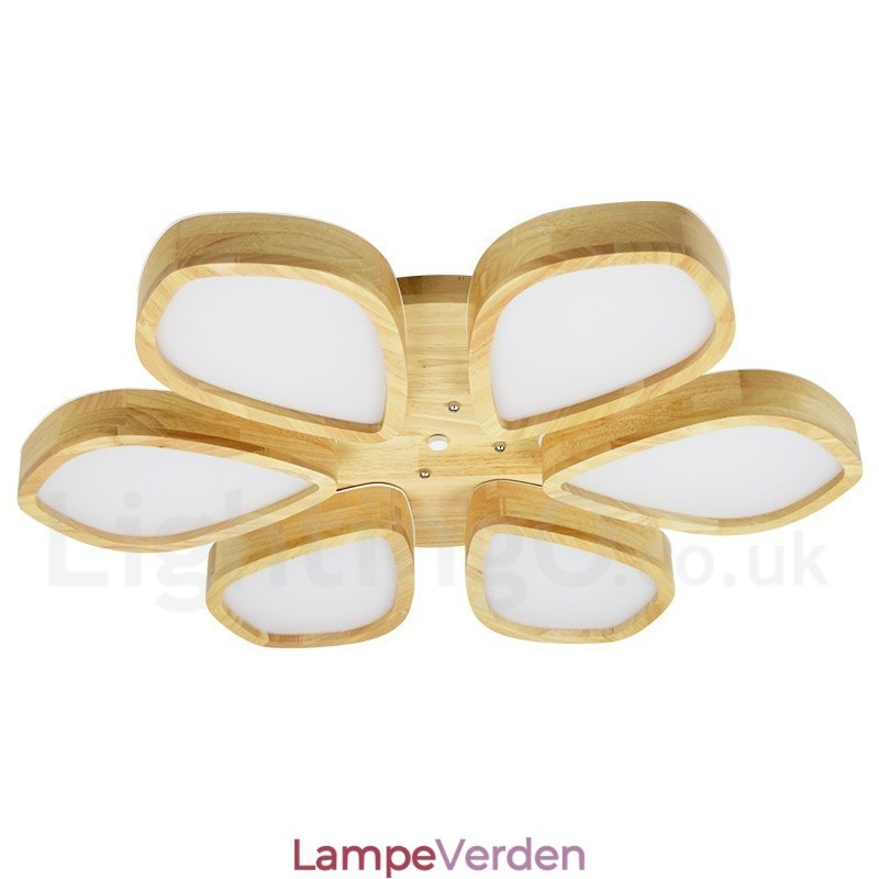 Træbladsloftslampe med akrylskærm Loftslampe Nordic Style