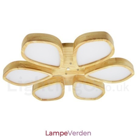 Træbladsloftslampe med akrylskærm Loftslampe Nordic Style Træbladsloftslampe med akrylskærm Loftslampe Nordic Style