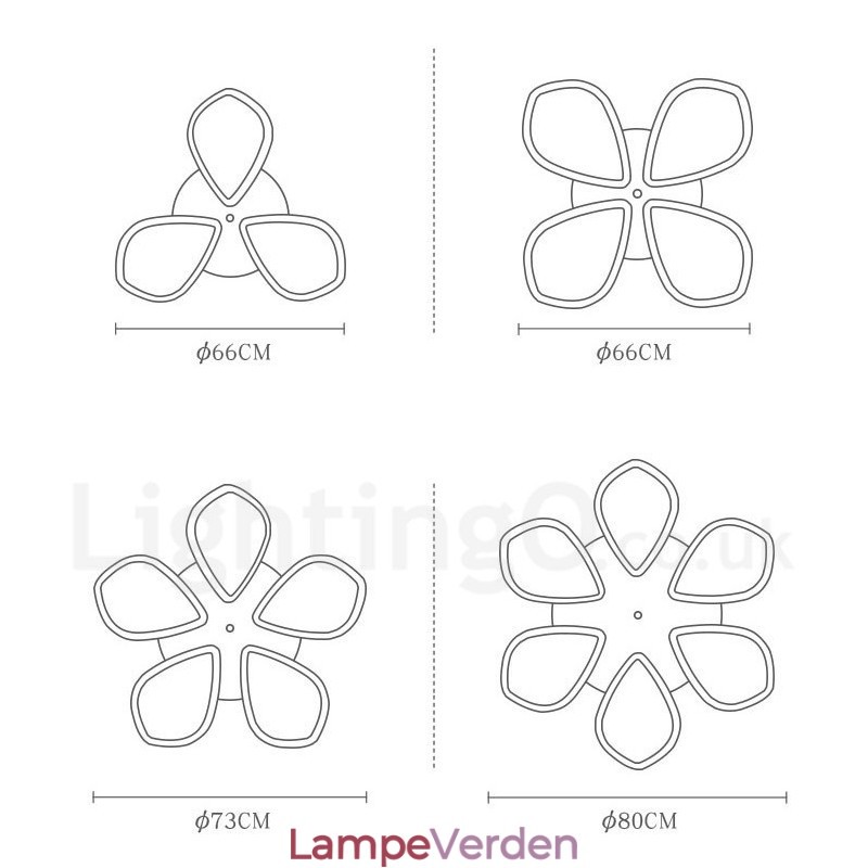 Træbladsloftslampe med akrylskærm Loftslampe Nordic Style