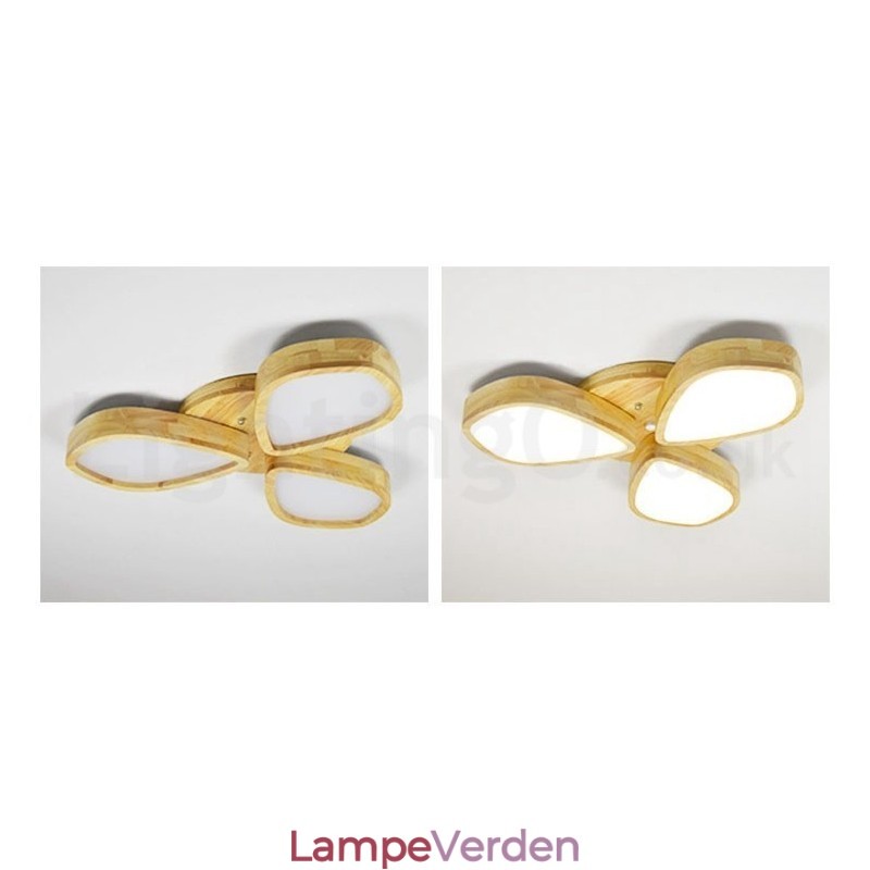 Træbladsloftslampe med akrylskærm Loftslampe Nordic Style