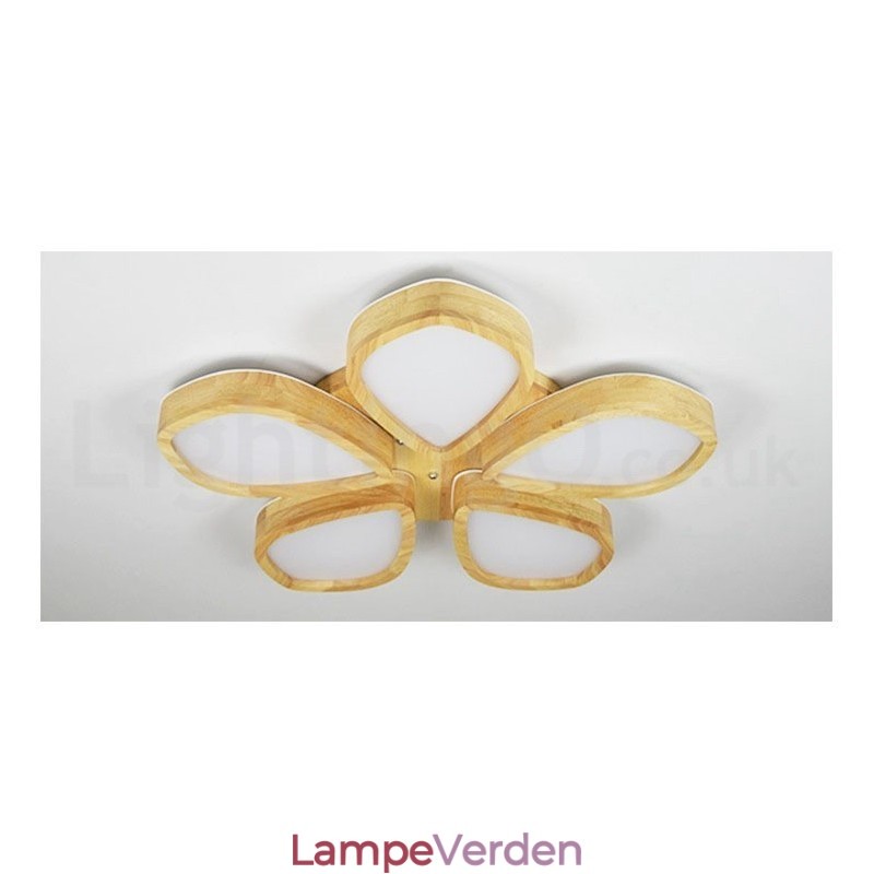 Træbladsloftslampe med akrylskærm Loftslampe Nordic Style
