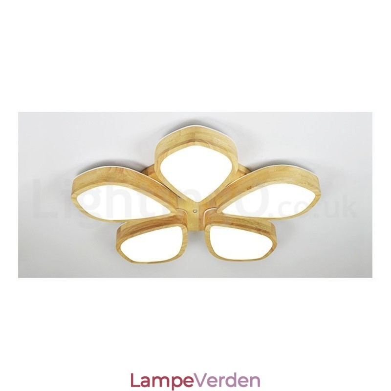 Træbladsloftslampe med akrylskærm Loftslampe Nordic Style
