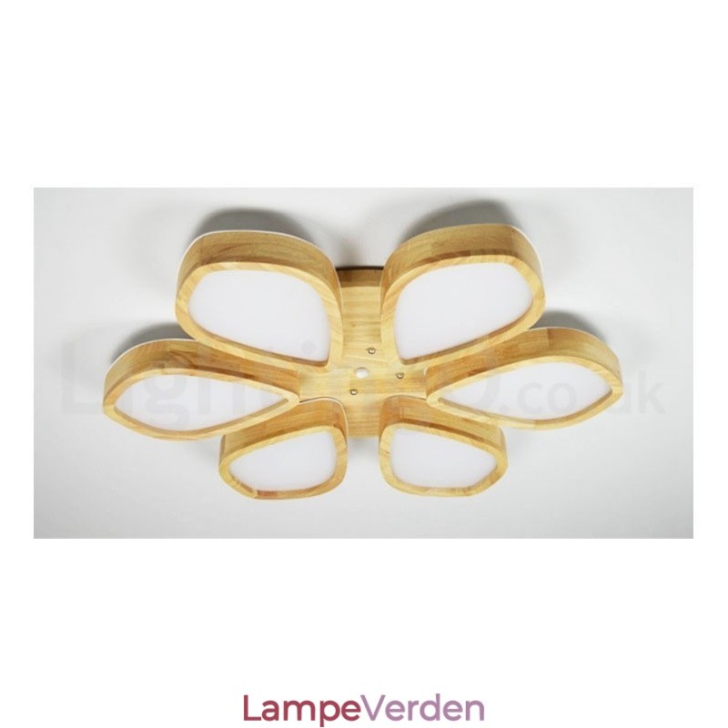 Træbladsloftslampe med akrylskærm Loftslampe Nordic Style