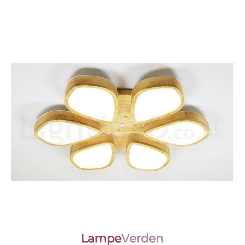 Træbladsloftslampe med akrylskærm Loftslampe Nordic Style