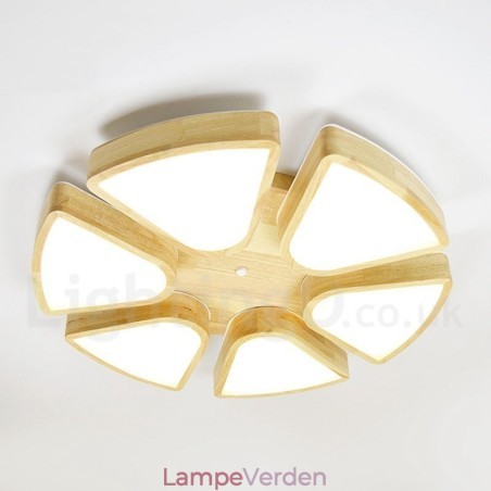 Træbladsloftslampe med akrylskærm Loftslampe Nordic Style Træbladsloftslampe med akrylskærm Loftslampe Nordic Style
