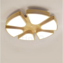 Træbladsloftslampe med akrylskærm Loftslampe Nordic Style