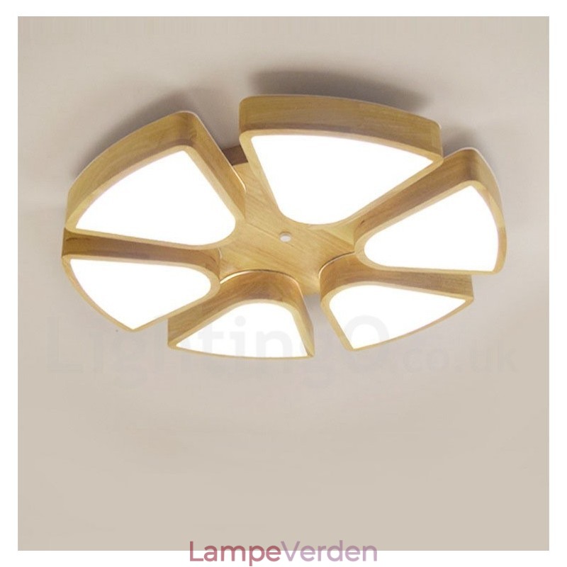 Træbladsloftslampe med akrylskærm Loftslampe Nordic Style