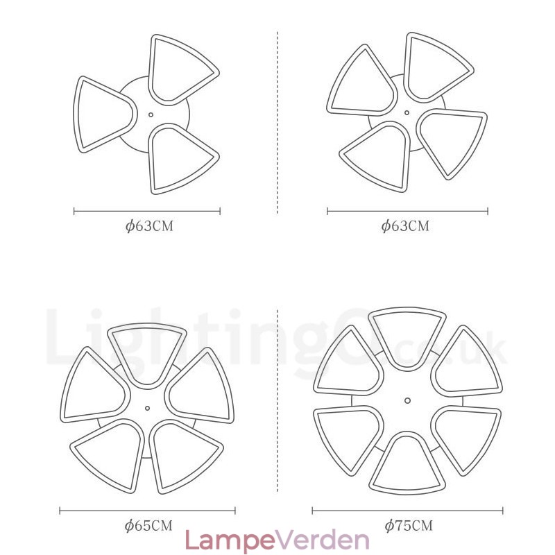 Træbladsloftslampe med akrylskærm Loftslampe Nordic Style
