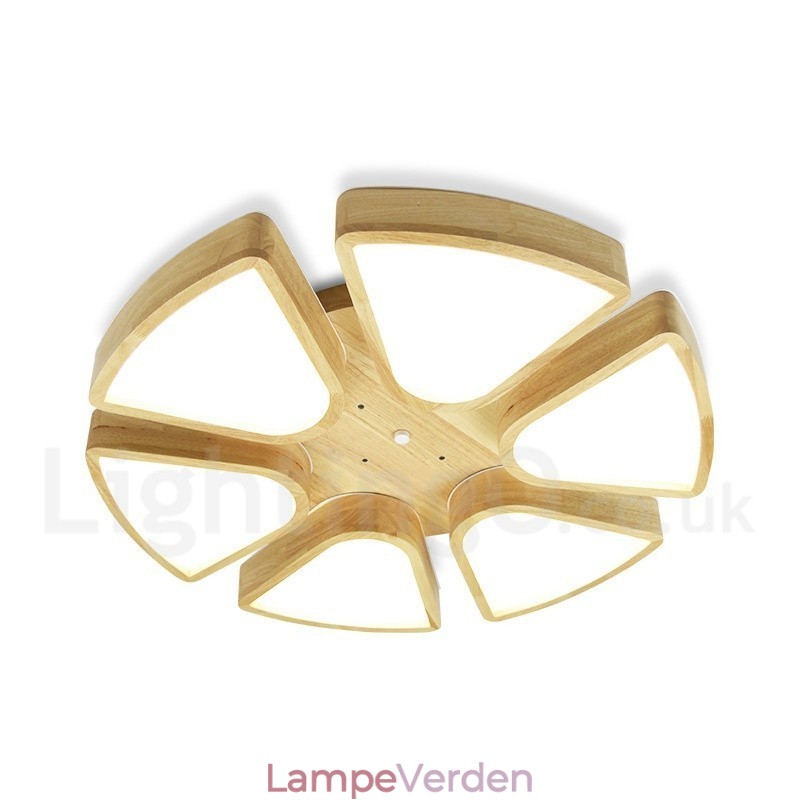 Træbladsloftslampe med akrylskærm Loftslampe Nordic Style
