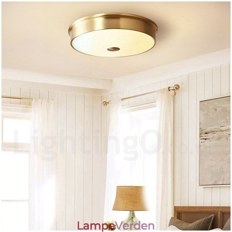 Retro Vintage Flush Mount Loftslampe med glasskærm