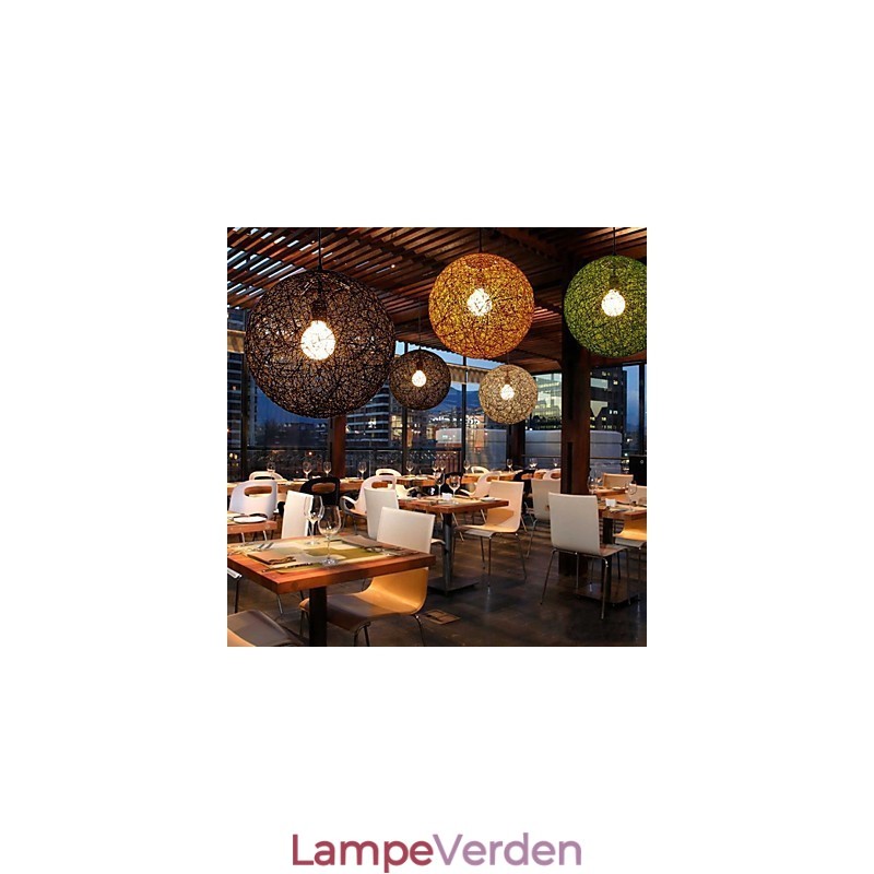 Country Simple Moderne lampe Pastoral Rattan Lampe Hamp Ball Chandelier