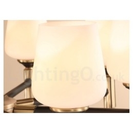Pure Messing Stor Luksuriøs Rustik Retro Vintage Messing Pendel Lysekrone med Glasskærme