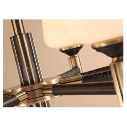 Pure Messing Stor Luksuriøs Rustik Retro Vintage Messing Pendel Lysekrone med Glasskærme