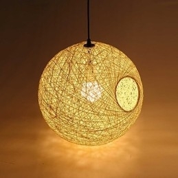 Country Simple Moderne lampe Pastoral Rattan Lampe Hamp Ball Chandelier