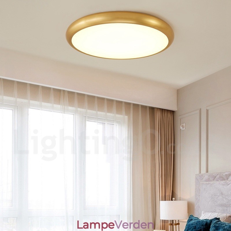 Ultratynde dæmpbare moderne moderne nordisk stil Flush Mount messing loftslamper med akrylskærm kan også bruges som væglampe