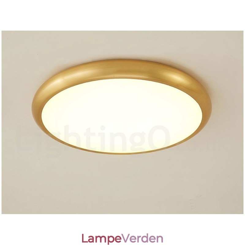 Ultratynde dæmpbare moderne moderne nordisk stil Flush Mount messing loftslamper med akrylskærm kan også bruges som væglampe