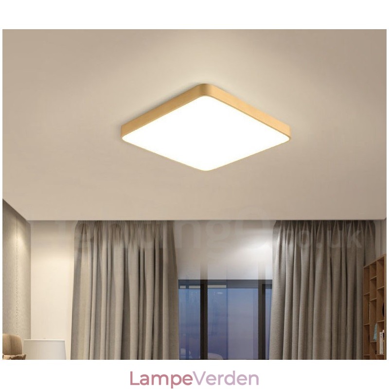 Ultratynde firkantet dæmpbare moderne moderne nordisk stil Flush Mount messing loftslamper med akrylskærm kan også bruges som væglampe