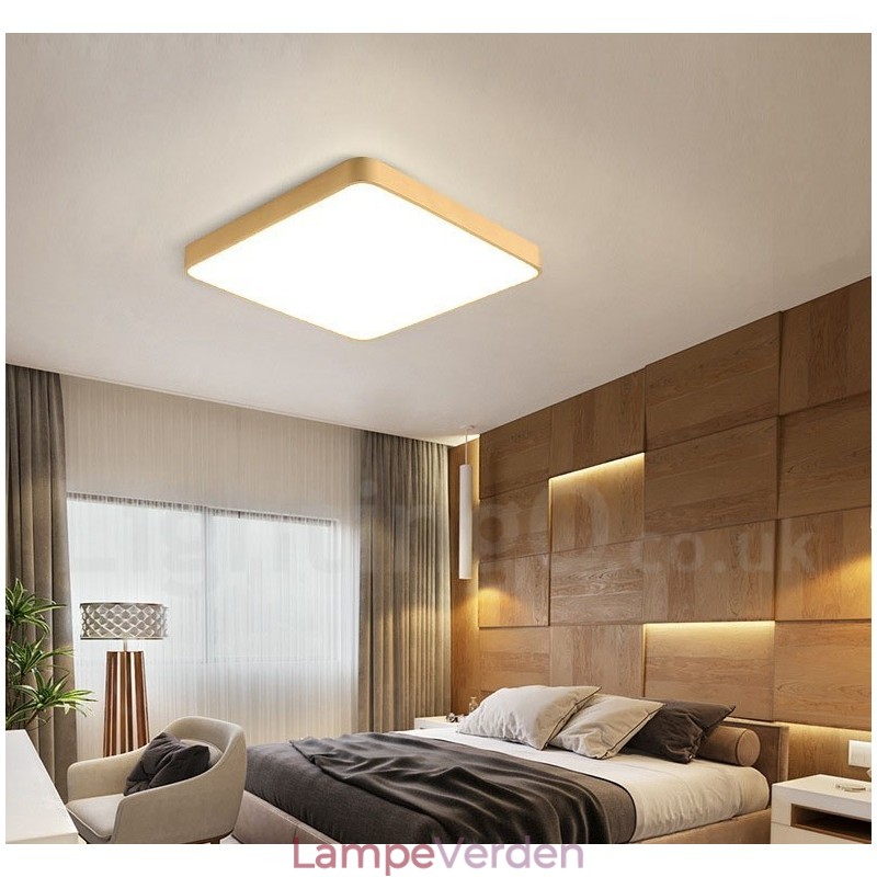 Ultratynde firkantet dæmpbare moderne moderne nordisk stil Flush Mount messing loftslamper med akrylskærm kan også bruges som væglampe