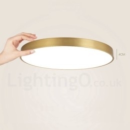 Ultratynde 100 % messing rund dæmpbar moderne moderne nordisk stil Flush Mount messing loftslamper med akrylskærm kan også bruges som væglampe