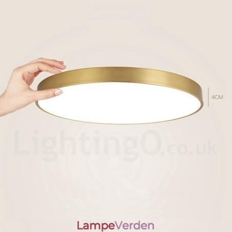 Ultratynde 100 % messing rund dæmpbar moderne moderne nordisk stil Flush Mount messing loftslamper med akrylskærm kan også bruges som væglampe Ultratynde 100 % messing rund dæmpbar moderne moderne nordisk stil Flush Mount messing loftslamper med akrylskærm kan også bruges som væglampe