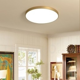 Ultratynde 100 % messing rund dæmpbar moderne moderne nordisk stil Flush Mount messing loftslamper med akrylskærm kan også bruges som væglampe
