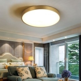 Ultratynde 100 % messing rund dæmpbar moderne moderne nordisk stil Flush Mount messing loftslamper med akrylskærm kan også bruges som væglampe