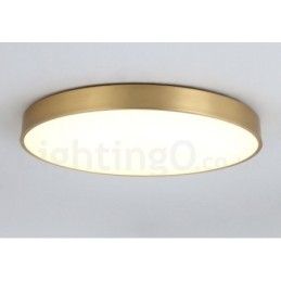 Ultratynde 100 % messing rund dæmpbar moderne moderne nordisk stil Flush Mount messing loftslamper med akrylskærm kan også bruges som væglampe