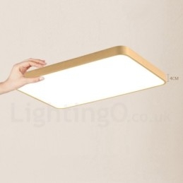 Ultratyndt rektangel, der kan dæmpes, moderne moderne nordisk stil Flush Mount messing loftslamper med akrylskærm kan også bruges som væglampe